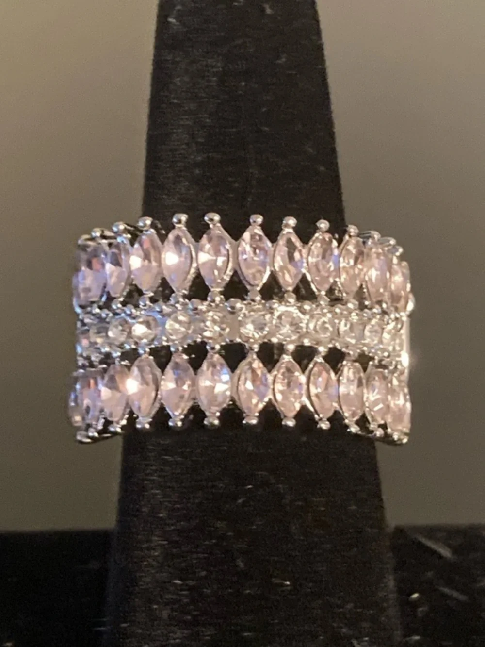 paparazzi Pink Marquise Multi-Row Silver Ring